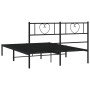 Estructura de cama con cabecero metal negro 120x200 cm de , Camas y somieres - Ref: Foro24-355461, Precio: 96,88 €, Descuento: %