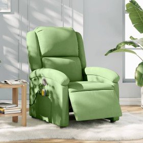 Sillón reclinable de masaje eléctrico terciopelo verde claro en Sillones | Comprar online en Foru.es