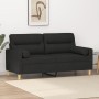 Sofá de 2 plazas con cojines tela negro 140 cm de , Sofás - Ref: Foro24-3200825, Precio: 233,52 €, Descuento: %