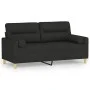 Sofá de 2 plazas con cojines tela negro 140 cm de , Sofás - Ref: Foro24-3200825, Precio: 230,11 €, Descuento: %