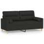 Sofá de 2 plazas con cojines tela negro 140 cm de , Sofás - Ref: Foro24-3200825, Precio: 233,52 €, Descuento: %