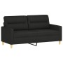 Sofá de 2 plazas con cojines tela negro 140 cm de , Sofás - Ref: Foro24-3200825, Precio: 233,52 €, Descuento: %