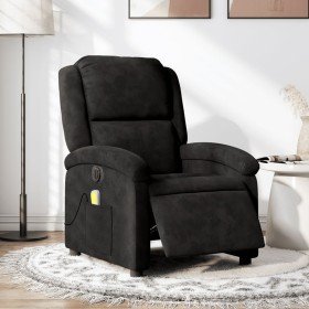 Sillón reclinable de masaje eléctrico terciopelo negro en Sillones | Comprar online en Foru.es