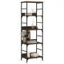 Estantería de madera de ingeniería marrón roble 50x33x153 cm de , Librerías y estanterías - Ref: Foro24-835278, Precio: 69,50...