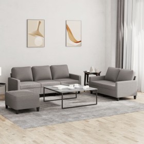Juego de sofás con cojines 3 piezas tela gris taupe de , Sofás - Ref: Foro24-3201475, Precio: 543,31 €, Descuento: %