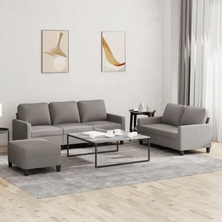 Juego de sofás con cojines 3 piezas tela gris taupe de , Sofás - Ref: Foro24-3201475, Precio: 534,00 €, Descuento: %