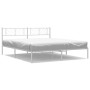 Estructura de cama de metal con cabecero blanco 180x200 cm de , Camas y somieres - Ref: Foro24-372232, Precio: 105,52 €, Desc...