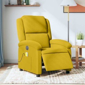 Sillón reclinable de masaje eléctrico terciopelo amarillo en Sillones | Comprar online en Foru.es