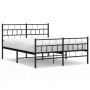 Estructura de cama con cabecero y pie metal negro 120x190 cm de , Camas y somieres - Ref: Foro24-355674, Precio: 96,42 €, Des...