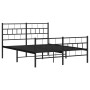 Estructura de cama con cabecero y pie metal negro 120x190 cm de , Camas y somieres - Ref: Foro24-355674, Precio: 96,42 €, Des...