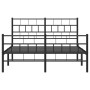 Estructura de cama con cabecero y pie metal negro 120x190 cm de , Camas y somieres - Ref: Foro24-355674, Precio: 96,42 €, Des...