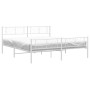 Estructura cama metal con cabecero y pie cama blanco 183x213 cm de , Camas y somieres - Ref: Foro24-372251, Precio: 117,49 €,...
