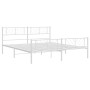 Estructura cama metal con cabecero y pie cama blanco 183x213 cm de , Camas y somieres - Ref: Foro24-372251, Precio: 117,49 €,...
