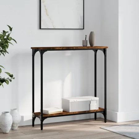 Smoked oak engineered wood console table 75x22.5x75 cm by , Side tables - Ref: Foro24-834022, Price: 34,09 €, Discount: %