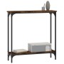 Mesa consola madera de ingeniería roble ahumado 75x22,5x75 cm de , Mesas auxiliares - Ref: Foro24-834022, Precio: 34,53 €, De...