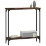 Smoked oak engineered wood console table 75x22.5x75 cm by , Side tables - Ref: Foro24-834022, Price: 34,09 €, Discount: %