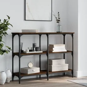 Mesa consola madera de ingeniería marrón roble 100x29x75 cm de , Mesas auxiliares - Ref: Foro24-834104, Precio: 53,13 €, Desc...