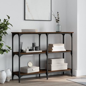 Mesa consola madera de ingeniería marrón roble 100x29x75 cm de , Mesas auxiliares - Ref: Foro24-834104, Precio: 53,81 €, Desc...