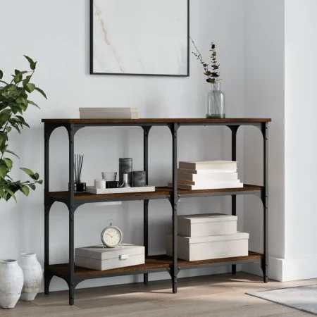 Mesa consola madera de ingeniería marrón roble 100x29x75 cm de , Mesas auxiliares - Ref: Foro24-834104, Precio: 53,13 €, Desc...