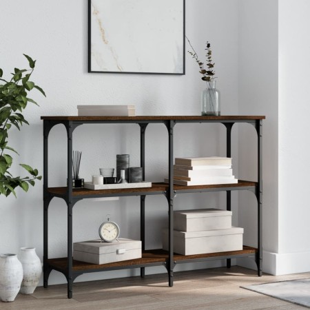 Mesa consola madera de ingeniería marrón roble 100x29x75 cm de , Mesas auxiliares - Ref: Foro24-834104, Precio: 53,81 €, Desc...
