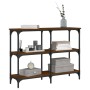 Mesa consola madera de ingeniería marrón roble 100x29x75 cm de , Mesas auxiliares - Ref: Foro24-834104, Precio: 53,81 €, Desc...