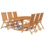 Set de comedor de jardín 7 piezas madera maciza de acacia de vidaXL, Conjuntos de jardín - Ref: Foro24-41814, Precio: 676,11 ...