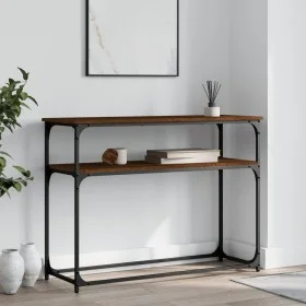 Mesa consola madera de ingeniería marrón roble 100x35,5x75 cm de , Mesas auxiliares - Ref: Foro24-834069, Precio: 51,16 €, De...