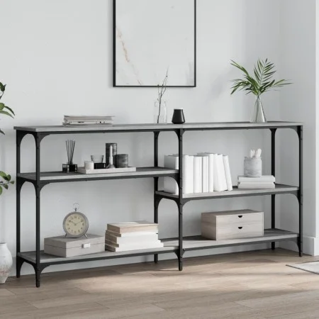 Mesa consola madera de ingeniería gris Sonoma 160x29x75 cm de , Mesas auxiliares - Ref: Foro24-834088, Precio: 72,99 €, Descu...