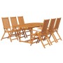 Set de comedor de jardín 7 piezas madera maciza de acacia de vidaXL, Conjuntos de jardín - Ref: Foro24-41814, Precio: 676,11 ...
