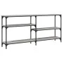 Mesa consola madera de ingeniería gris Sonoma 160x29x75 cm de , Mesas auxiliares - Ref: Foro24-834088, Precio: 72,99 €, Descu...