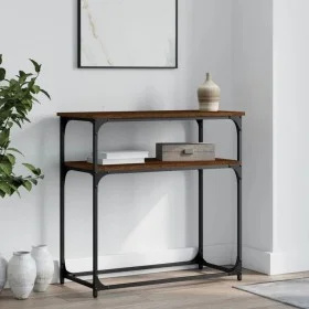 Mesa consola madera de ingeniería marrón roble 75x35,5x75 cm de , Mesas auxiliares - Ref: Foro24-834074, Precio: 45,63 €, Des...