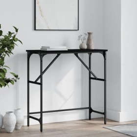 Mesa consola madera de ingeniería negra 75x32x75 cm de , Mesas auxiliares - Ref: Foro24-834060, Precio: 37,56 €, Descuento: %