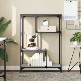 Estantería madera de ingeniería y acero Sonoma gris 81x36x115cm de , Librerías y estanterías - Ref: Foro24-835407, Precio: 45...