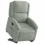 Sillón reclinable elevable terciopelo gris claro en Sillones | Comprar online en Foru.es