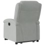Sillón reclinable elevable terciopelo gris claro en Sillones | Comprar online en Foru.es