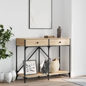 Mesa consola madera de ingeniería roble Sonoma 100x39x78,5 cm de , Mesas auxiliares - Ref: Foro24-835485, Precio: 71,45 €, De...