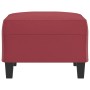Reposapiés de cuero sintético rojo tinto 70x55x41 cm de , Otomanas - Ref: Foro24-349359, Precio: 58,73 €, Descuento: %