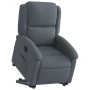 Sillón reclinable elevable terciopelo gris oscuro en Sillones | Comprar online en Foru.es