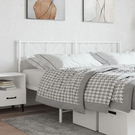 White metal headboard 200 cm by , Headboards and footboards - Ref: Foro24-372266, Price: 32,14 €, Discount: %