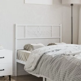 Cabecero de metal blanco 107 cm de , Cabeceros y pies de cama - Ref: Foro24-355346, Precio: 26,61 €, Descuento: %