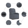 Sillón reclinable elevable terciopelo gris oscuro en Sillones | Comprar online en Foru.es