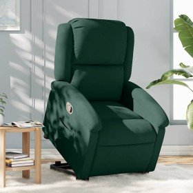 Sillón reclinable elevable terciopelo verde oscuro en Sillones | Comprar online en Foru.es