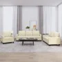 Cream synthetic leather 3-piece sofa set with cushions by , Sofas - Ref: Foro24-3201399, Price: 611,22 €, Discount: %