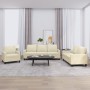 Juego de sofás con cojines 3 piezas cuero sintético crema de , Sofás - Ref: Foro24-3201399, Precio: 621,25 €, Descuento: %