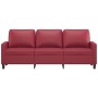 Sofá de 3 plazas de cuero sintético rojo vino 180 cm de , Sofás - Ref: Foro24-359145, Precio: 259,82 €, Descuento: %