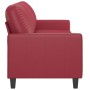 Sofá de 3 plazas de cuero sintético rojo vino 180 cm de , Sofás - Ref: Foro24-359145, Precio: 259,82 €, Descuento: %