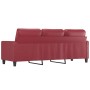 Sofá de 3 plazas de cuero sintético rojo vino 180 cm de , Sofás - Ref: Foro24-359145, Precio: 259,82 €, Descuento: %