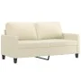 Juego de sofás con cojines 3 piezas cuero sintético crema de , Sofás - Ref: Foro24-3201414, Precio: 471,38 €, Descuento: %