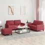 Juego de sofás con cojines 3 piezas cuero sintético rojo tinto de , Sofás - Ref: Foro24-3201416, Precio: 460,07 €, Descuento: %