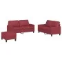 Juego de sofás con cojines 3 piezas cuero sintético rojo tinto de , Sofás - Ref: Foro24-3201416, Precio: 460,07 €, Descuento: %